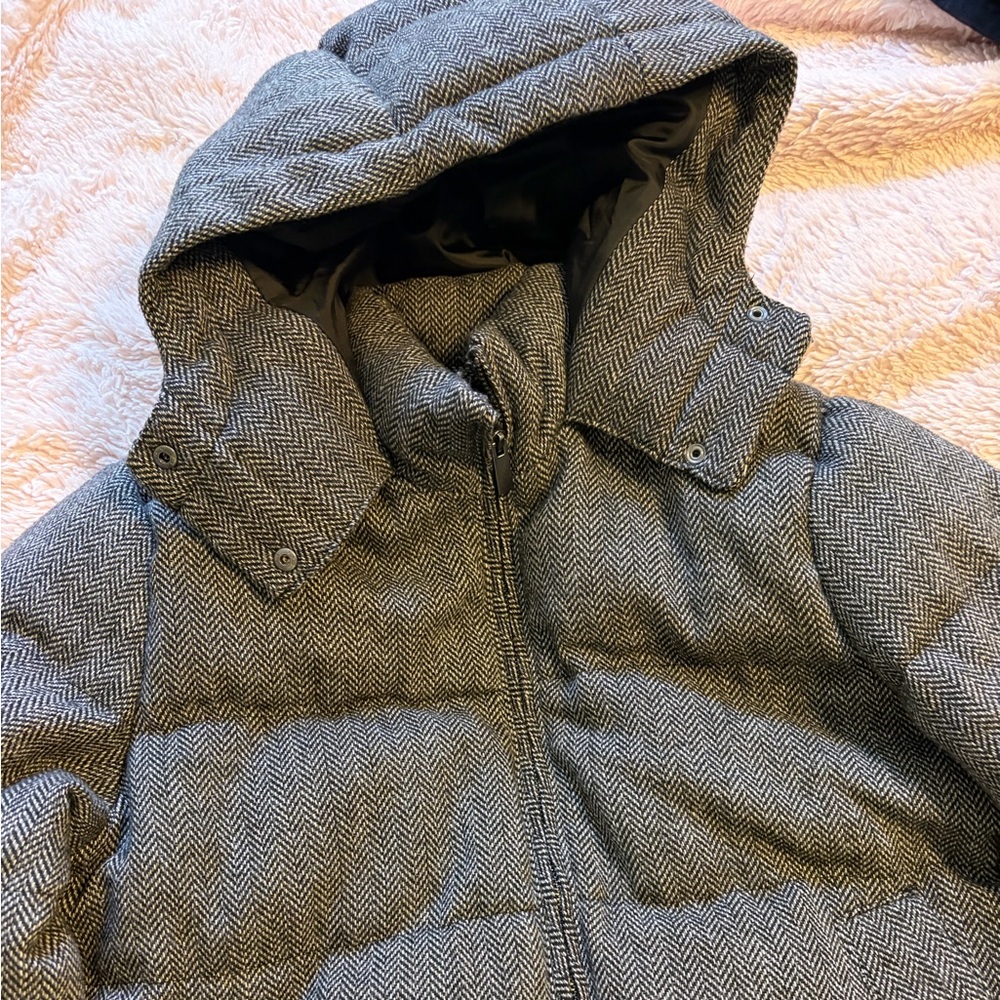 a new day Gray Herringbone Hooded Puffer Jacket BRAND NEW ⭐️